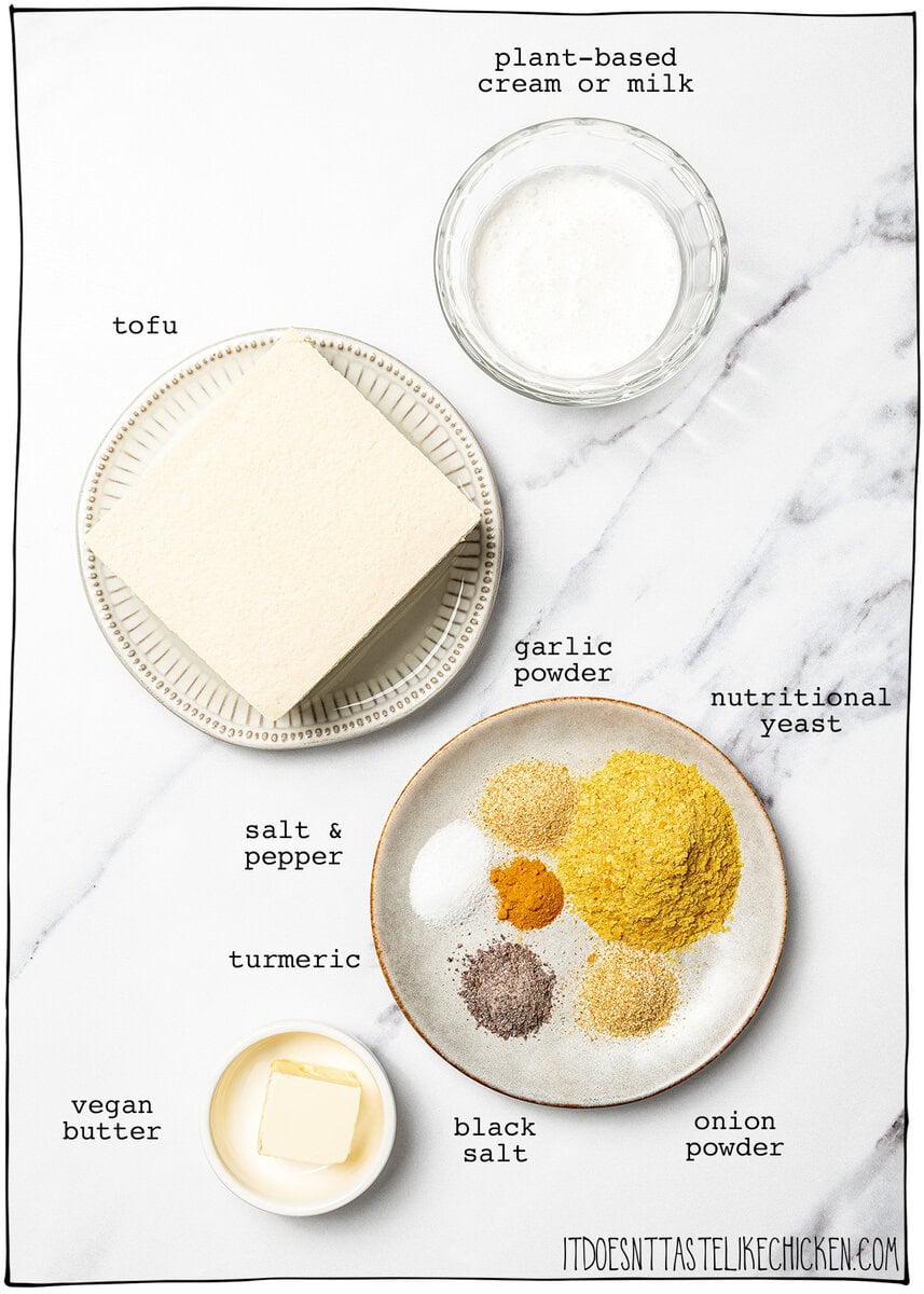 Ingredients for tofu scramble.
