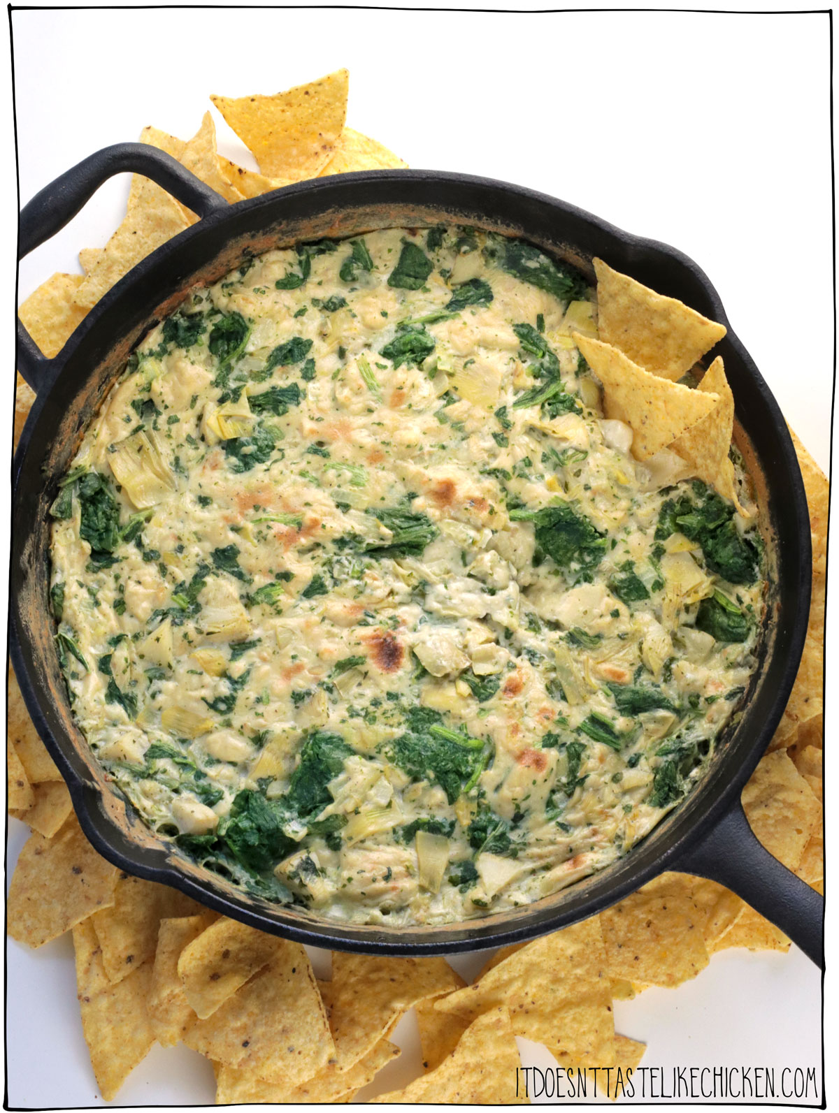 This Vegan Spinach Artichoke Dip is a fan-favorite recipe! Cheesy, gooey, creamy, and absolutely delicious. The perfect appetizer for game day, a BBQ, movie night, or anytime you want to impress. No one will know it's vegan!