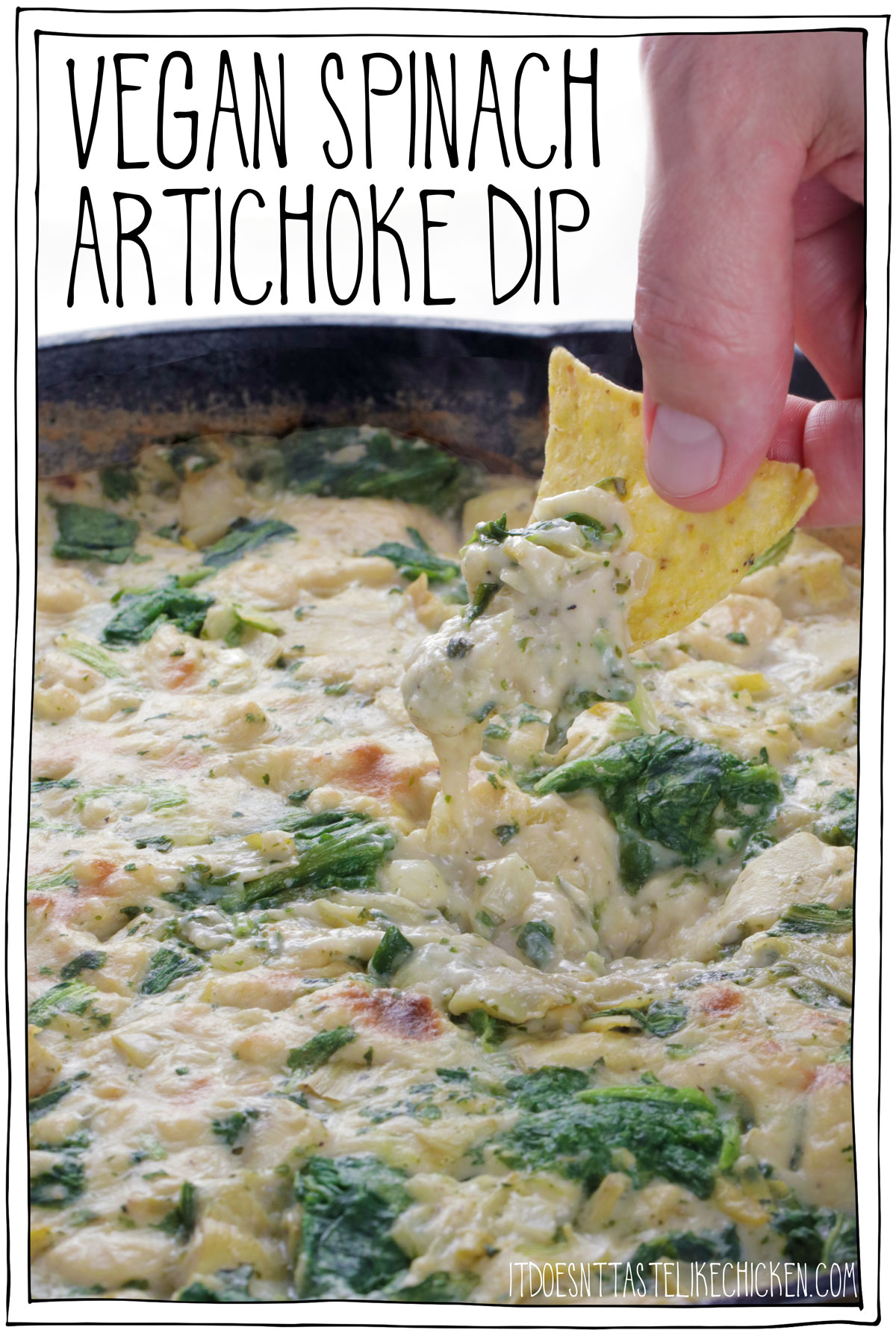 This Vegan Spinach Artichoke Dip is a fan-favorite recipe! Cheesy, gooey, creamy, and absolutely delicious. The perfect appetizer for game day, a BBQ, movie night, or anytime you want to impress. No one will know it's vegan!