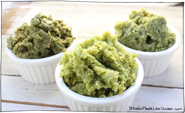 Mixed Herb Vegan Pesto! A DIY recipe using the herbs that you have. A great way to use up leftover herbs or herbs from your garden. Freezes perfectly. #itdoesnttastelikechicken