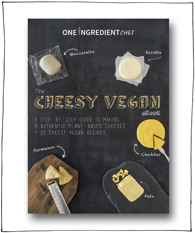 5 Vegan Cheese Recipes: Mozzarella, ricotta, parmesan, cheddar, and feta, plus 21 recipes on how to use them! Dairy free.