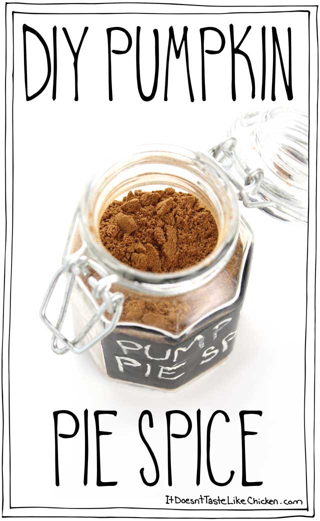 DIY Pumpkin Pie Spice is so easy to make, just add the 5 ingredients to a jar, shake, and you're done! This homemade recipe is perfect for when you run out, or when the store is sold out. Bonus points: it's even better than the store-bought spice. #itdoesnttastelikechicken