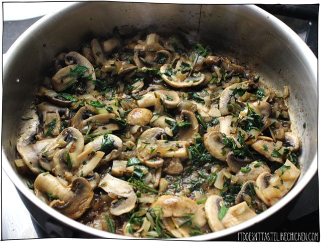 Continue to cook until the mushrooms have browned and begin to release their juices.
