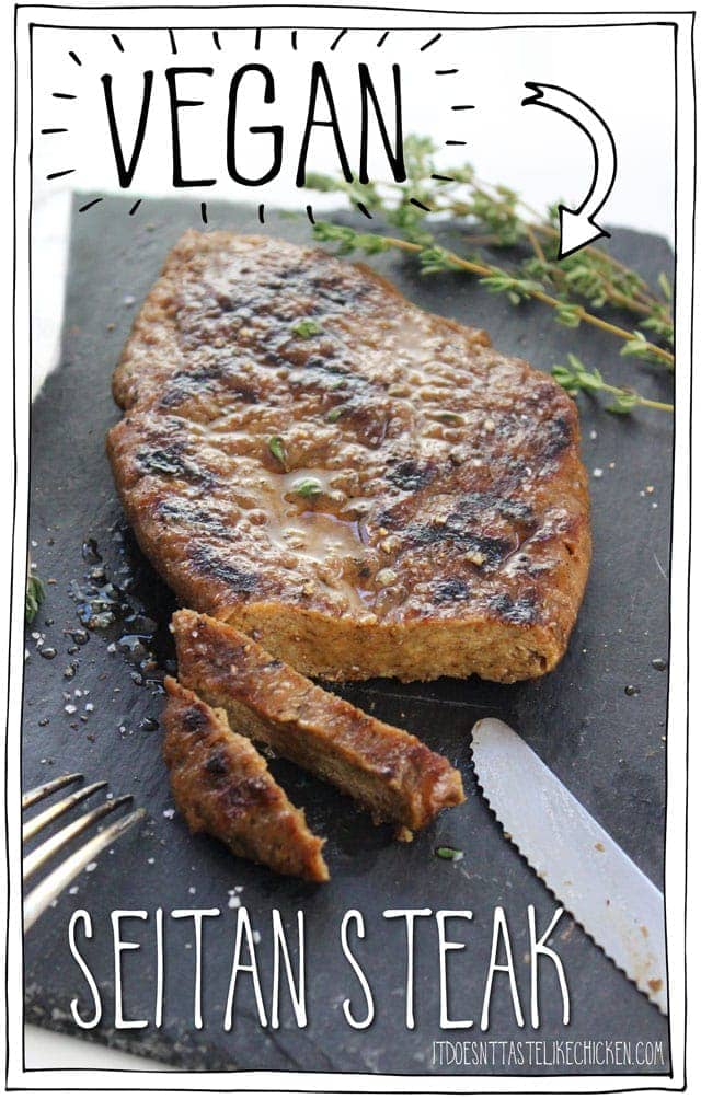 Vegan Seitan Steak for your vegan Father's Day! 