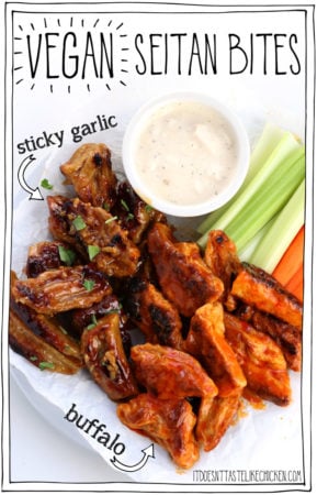 Vegan Seitan Bites - Sticky Garlic & Buffalo • It Doesn't ...