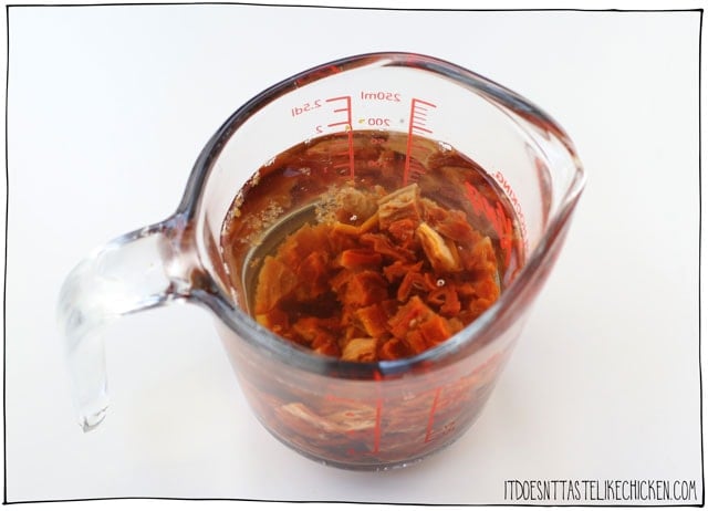 For an oil-free option sub dry sun-dried tomatoes and soak them in hot water.