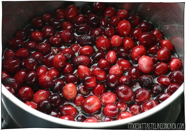 Just add the 4 ingredients to make this easy cranberry sauce.