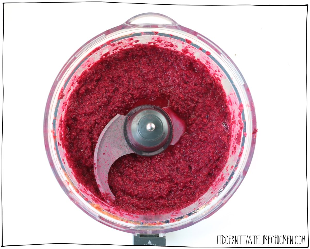 mix the ingredients to make a beet mush mixture.