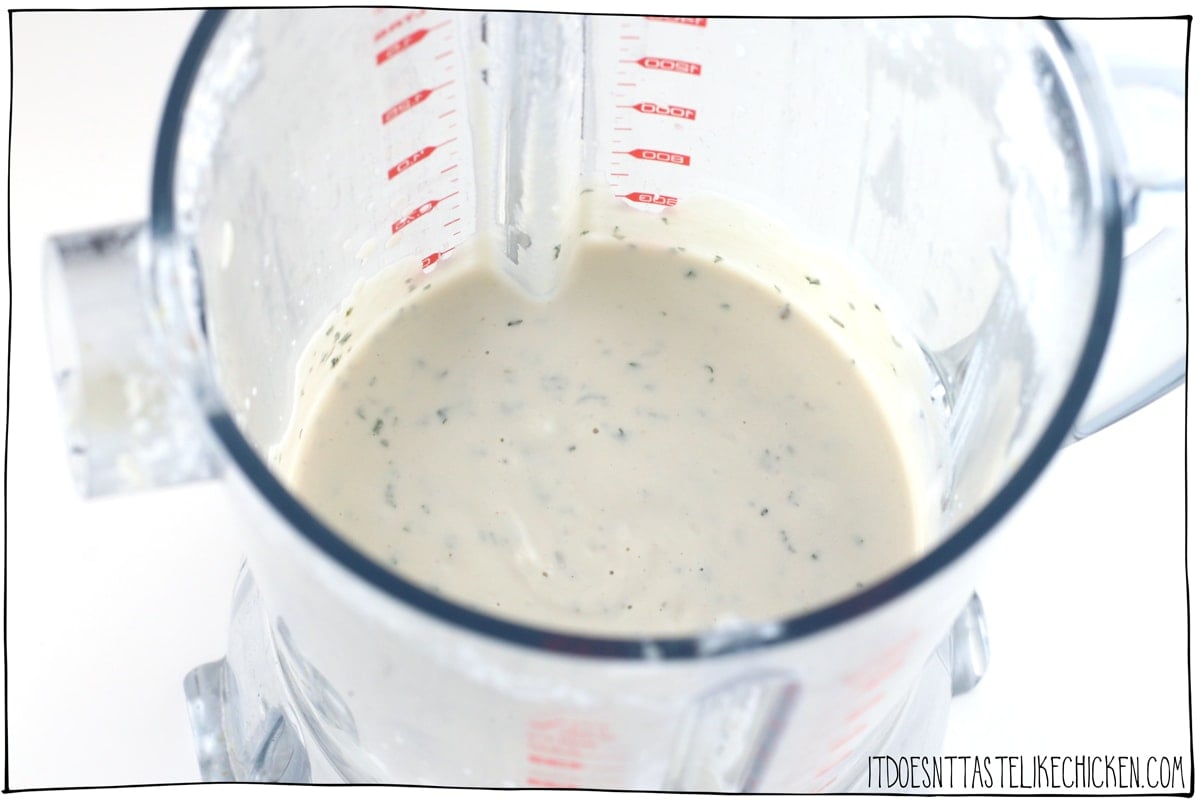 blend the dressing until smooth and creamy.