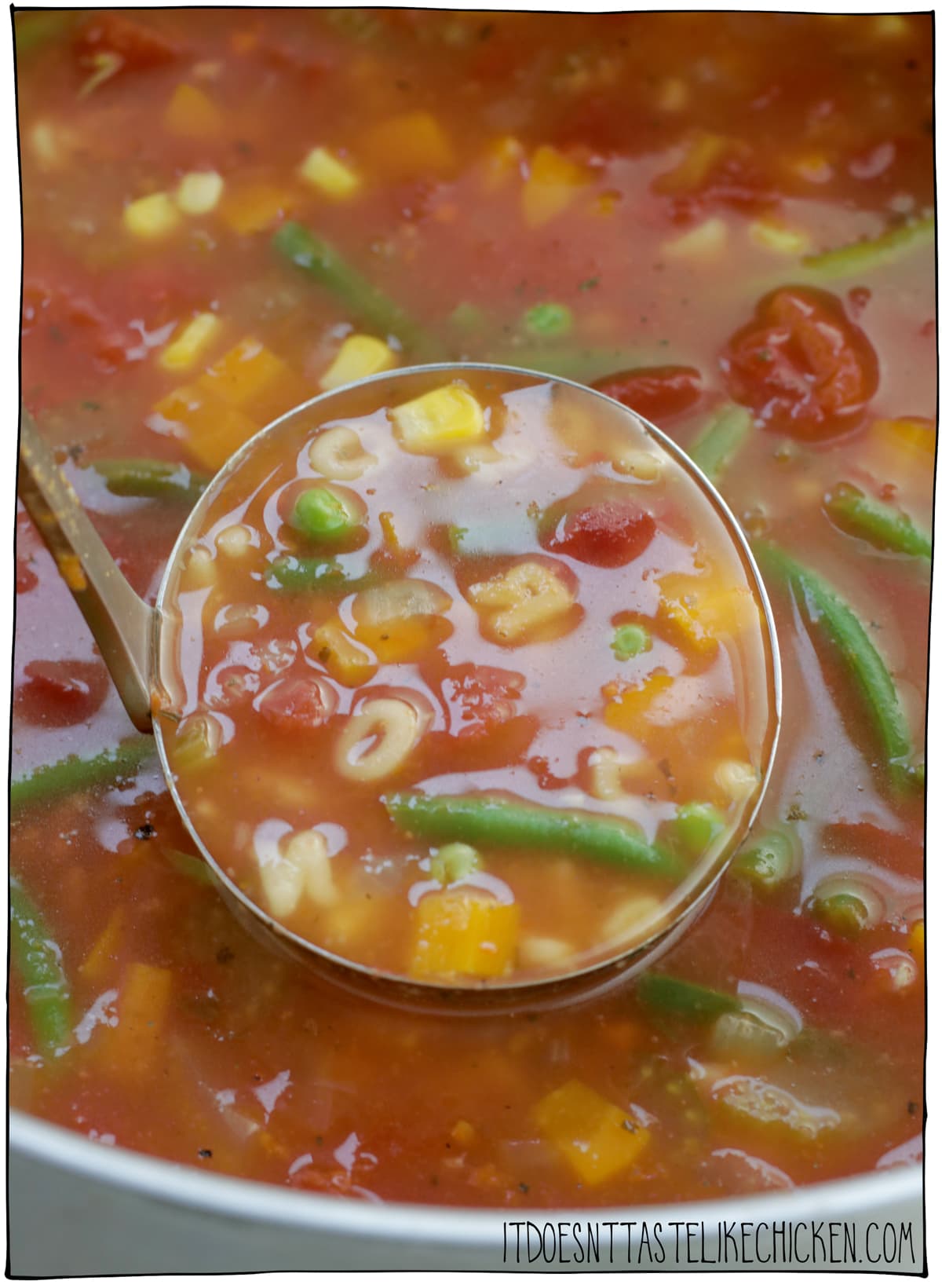 Easy Vegan Alphabet Soup! Healthy homemade soup recipe that's fun to eat! Perfect for lunches or an easy meal. Freezer-friendly. Gluten-free and oil-free options. #itdoesnttastelikechicken #veganrecipes #soup