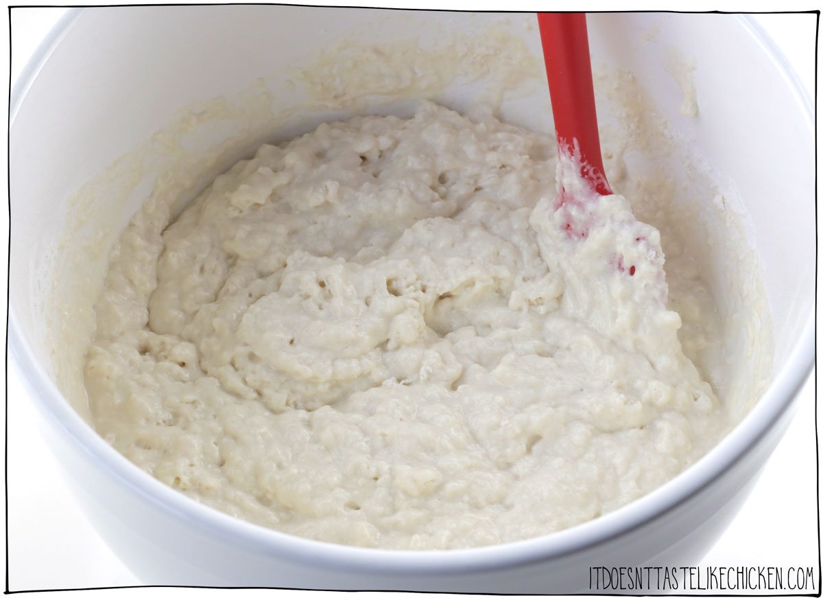 Add the wet ingredients and gently mix. Lumpy batter is a good thing!