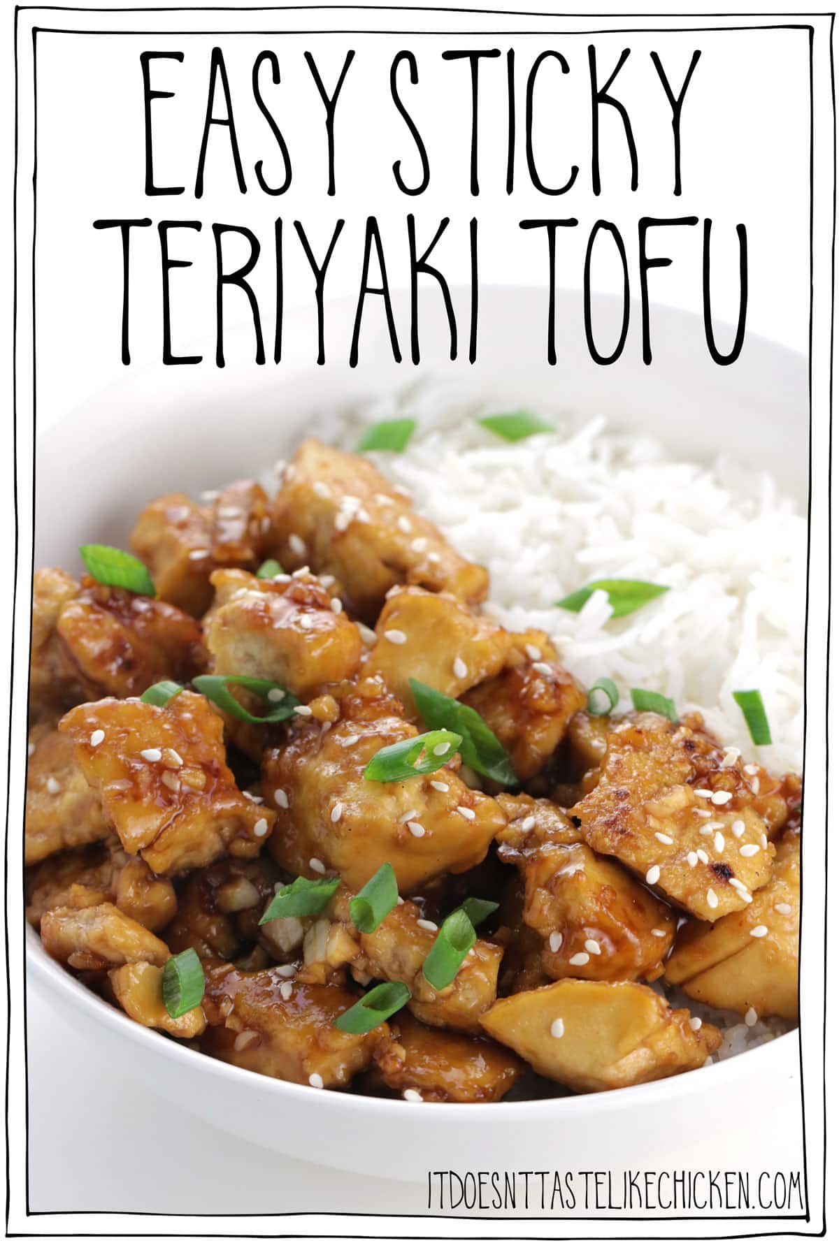 Easy Sticky Teriyaki Tofu! 10 minutes to cook, this tofu recipe is so easy to make and insanely delicious. In this recipe I share with you the key to making tofu taste like chicken!! (Yes, I'm aware of the irony)! Haha. #itdoesnttastelikechicken #veganrecipes #tofu
