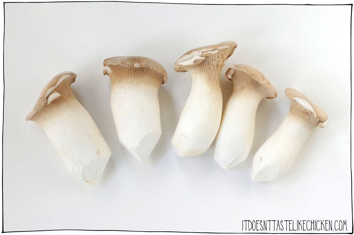 To make vegan scallops, you need king oyster mushrooms