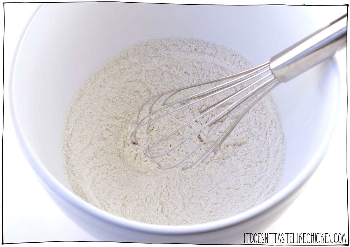 Whisk ingredients in a large bowl