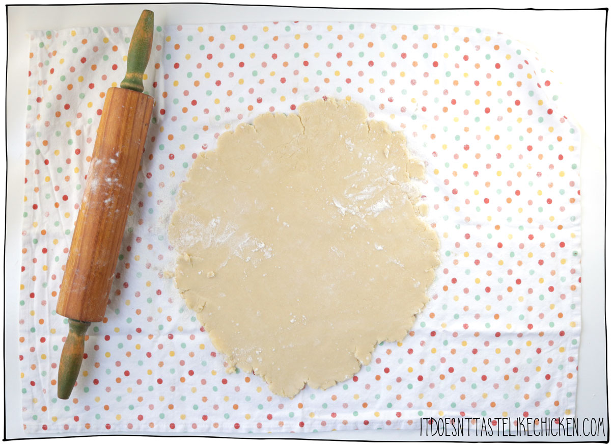 Roll the dough on a clean tea towel. This makes it easy to pick up!