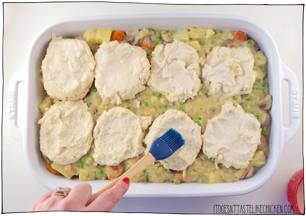 easy vegan pot pie with biscuits topping crust recipe 04 » Healthy Vegetarian Recipes