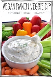 Vegan Ranch Veggie Dip recipe healthy easy creamy » Healthy Vegetarian Recipes