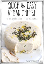 Quick Easy Vegan Cheese 5 ingredient Creamy melty delicious homemade recipe best » Healthy Vegetarian Recipes