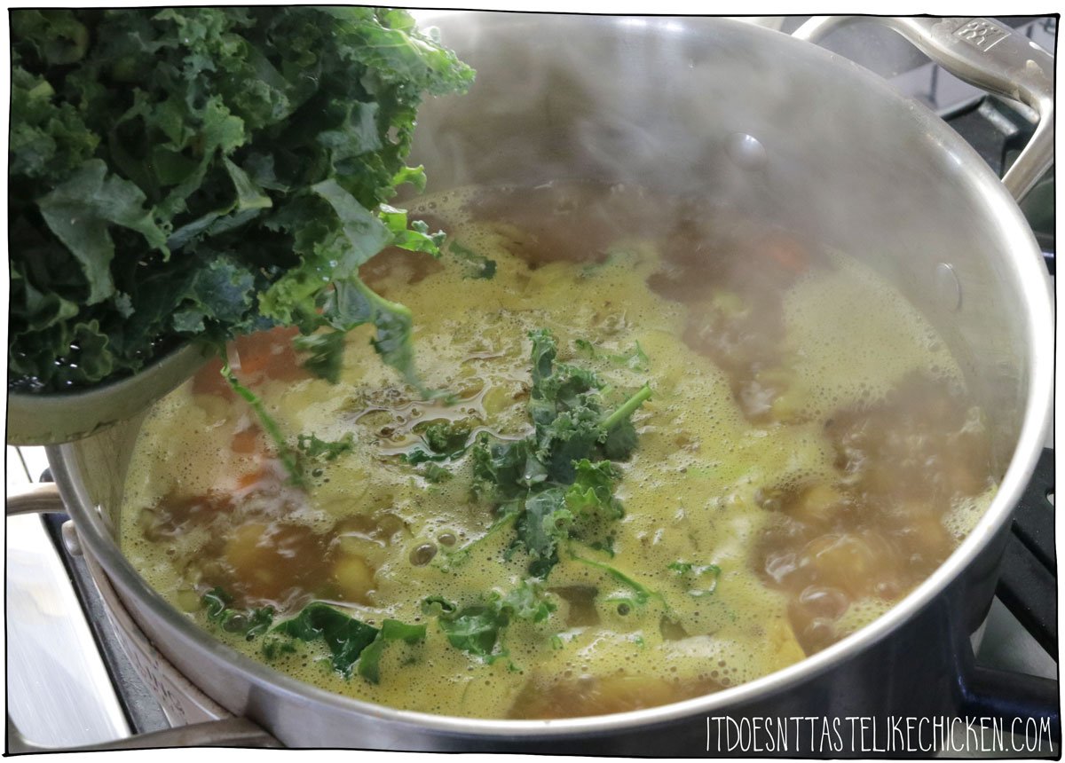 Add the kale and simmer for another 5 minutes to wilt the kale