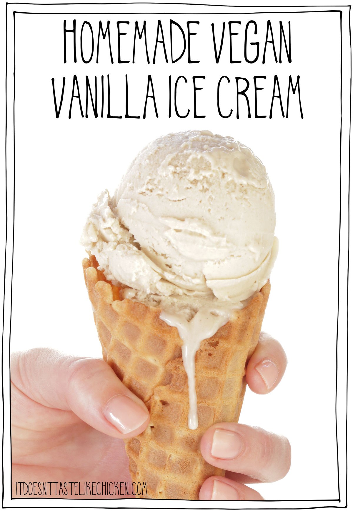 Seulement 4 ingrédients pour faire la MEILLEURE glace à la vanille vegan !  Cette recette de crème glacée maison est facile à faire, super riche et crémeuse - c'est la meilleure glace que j'ai jamais goûtée, végétalienne ou non !  #ça n'a pas le goût du poulet #vegan 