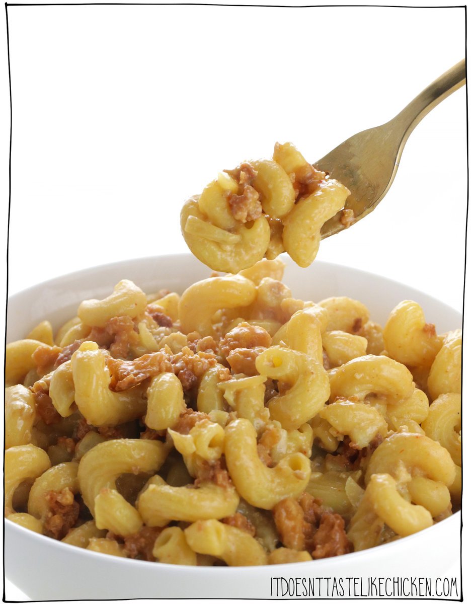 The Best Vegan Hamburger Helper is easy to make and uses easy-to-find ingredients that you likely already have on hand. Inspired by the cheeseburger flavor, tofu is seasoned and cooked for a beefy-tasting bite, and the pasta is cooked in a cheesy creamy sauce that everyone will love. You won't believe this is vegan! #itdoesnttastelikechicken #veganrecipes