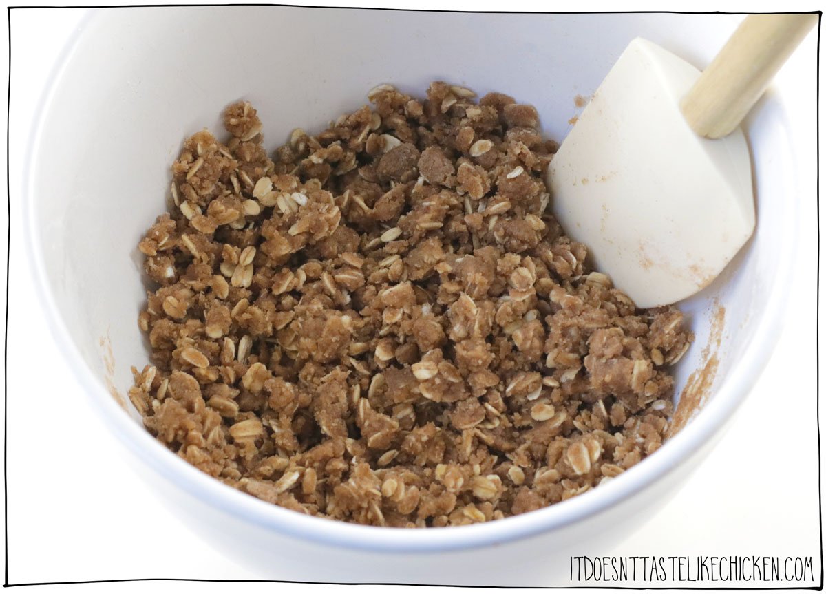 Make the simple apple crumble topping.