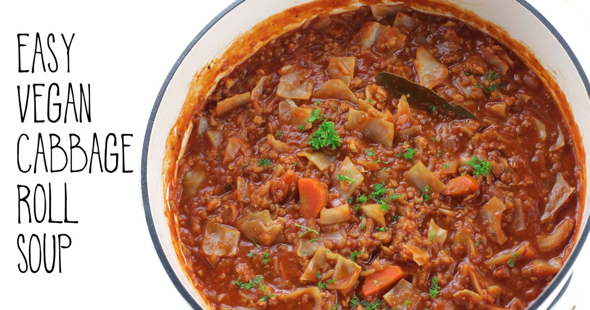 Easy Vegan Cabbage Roll Soup