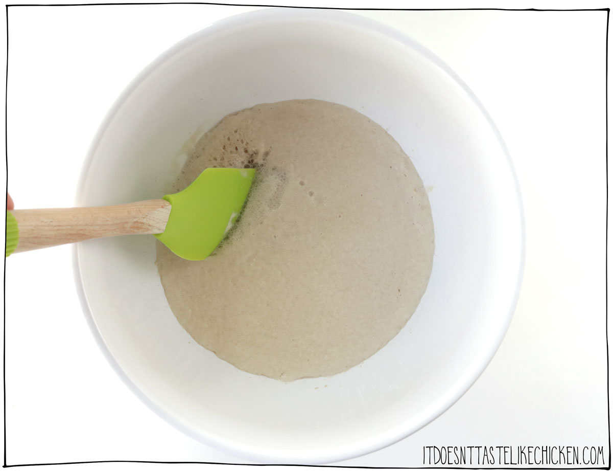 Mix the warm water, sugar, and yeast.