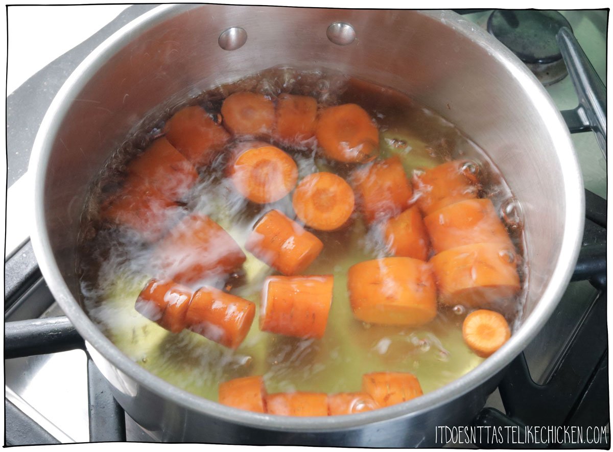 Boil the carrots until tender