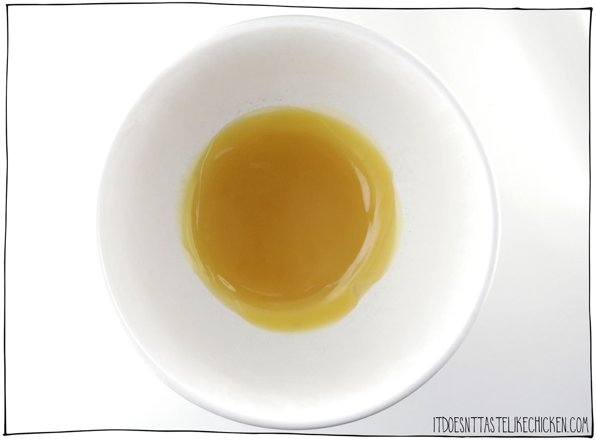 Pour the melted oils into a bowl and let chill in the fridge for 45 - 60 minutes until it is solid around the edges.