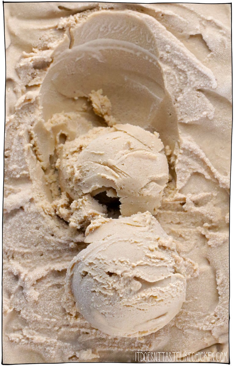 Vegan Coffee Ice Cream recipe!! Just 5 easy ingredients are all it takes to make this super creamy ice cream that is infused with your favorite espresso or coffee! I use an ice cream machine but also have a no-churn ice cream machine method for those who do not have one.