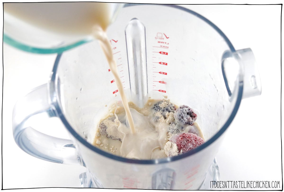 Add your chosen ingredients to a blender and blend until smooth.