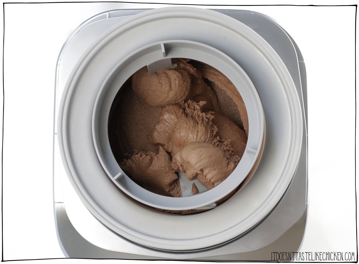 Pour into your ice cream maker and churn or follow the steps to make ice cream without a machine.