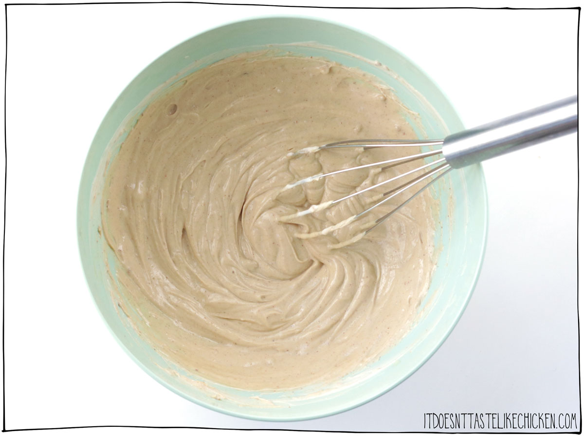 Mix together the yogurt, peanut butter, sweetener, and vanilla.