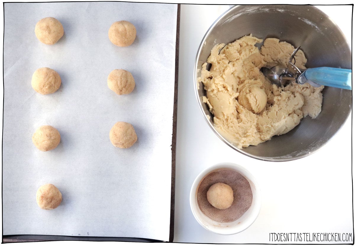 Roll into balls and roll in the cinnamon sugar, then bake.