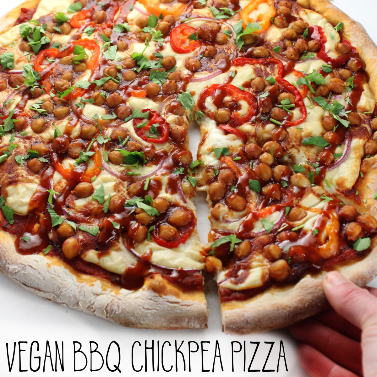Vegan BBQ Chickpea Pizza