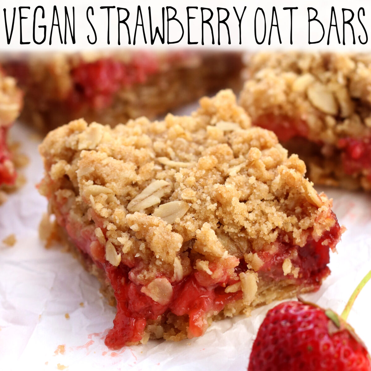 vegan strawberry oat bars recipe 
