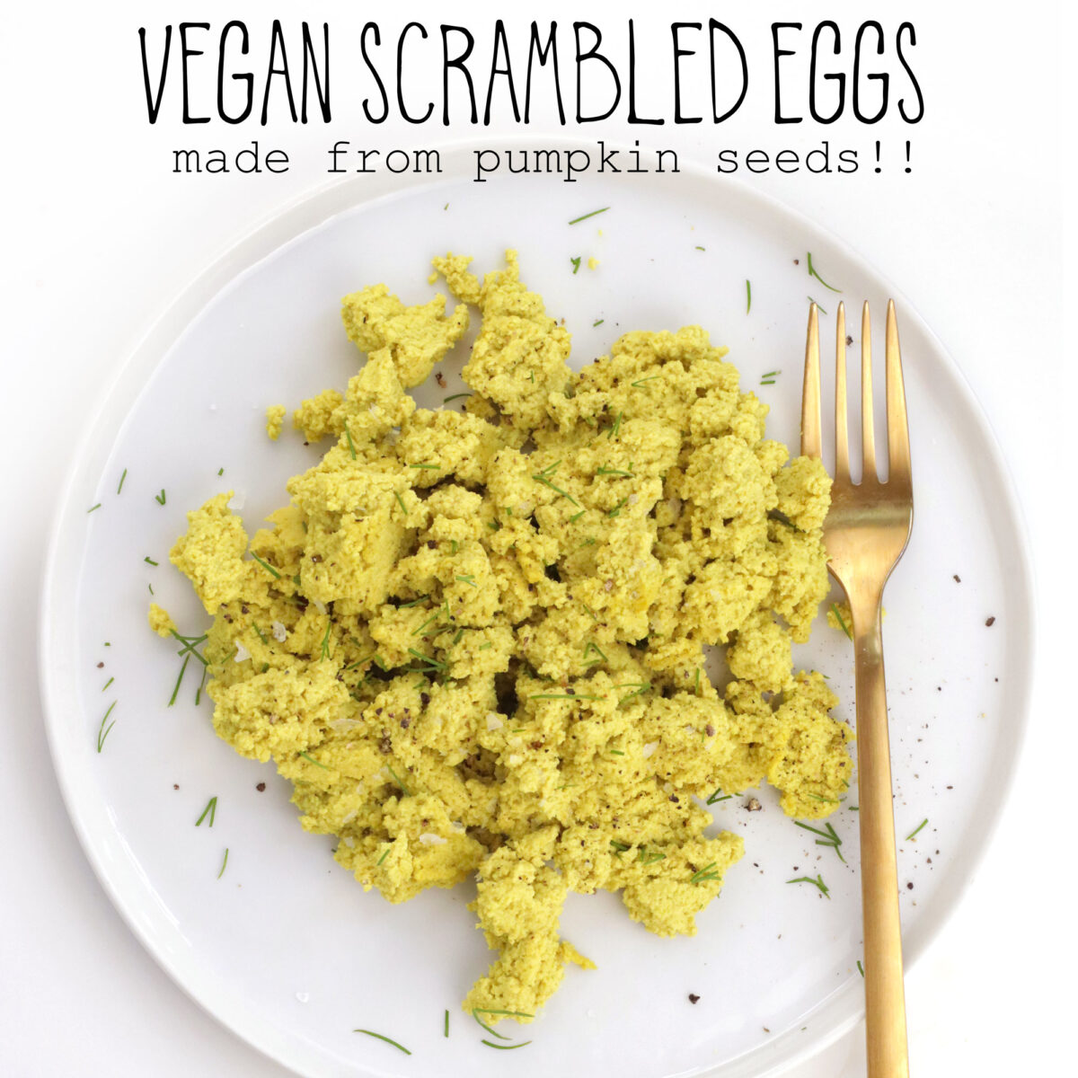 vegan scrambled eggs made from pumpkin seeds