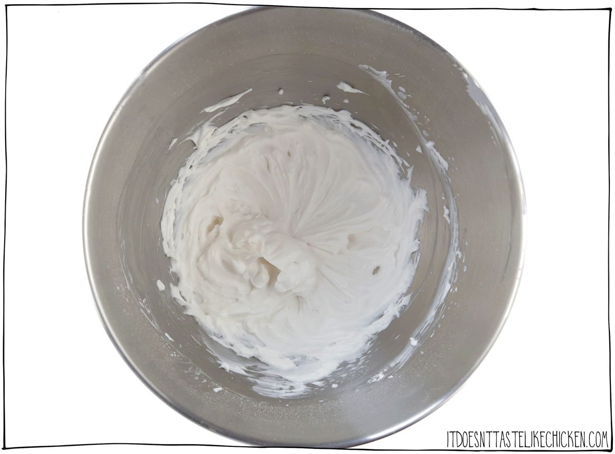 Whip up the vegan cream cheese frosting.