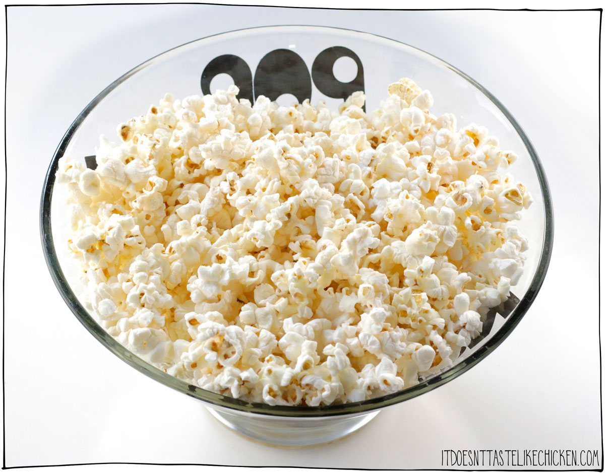 Pop the popcorn kernels. I like to use an air popper.