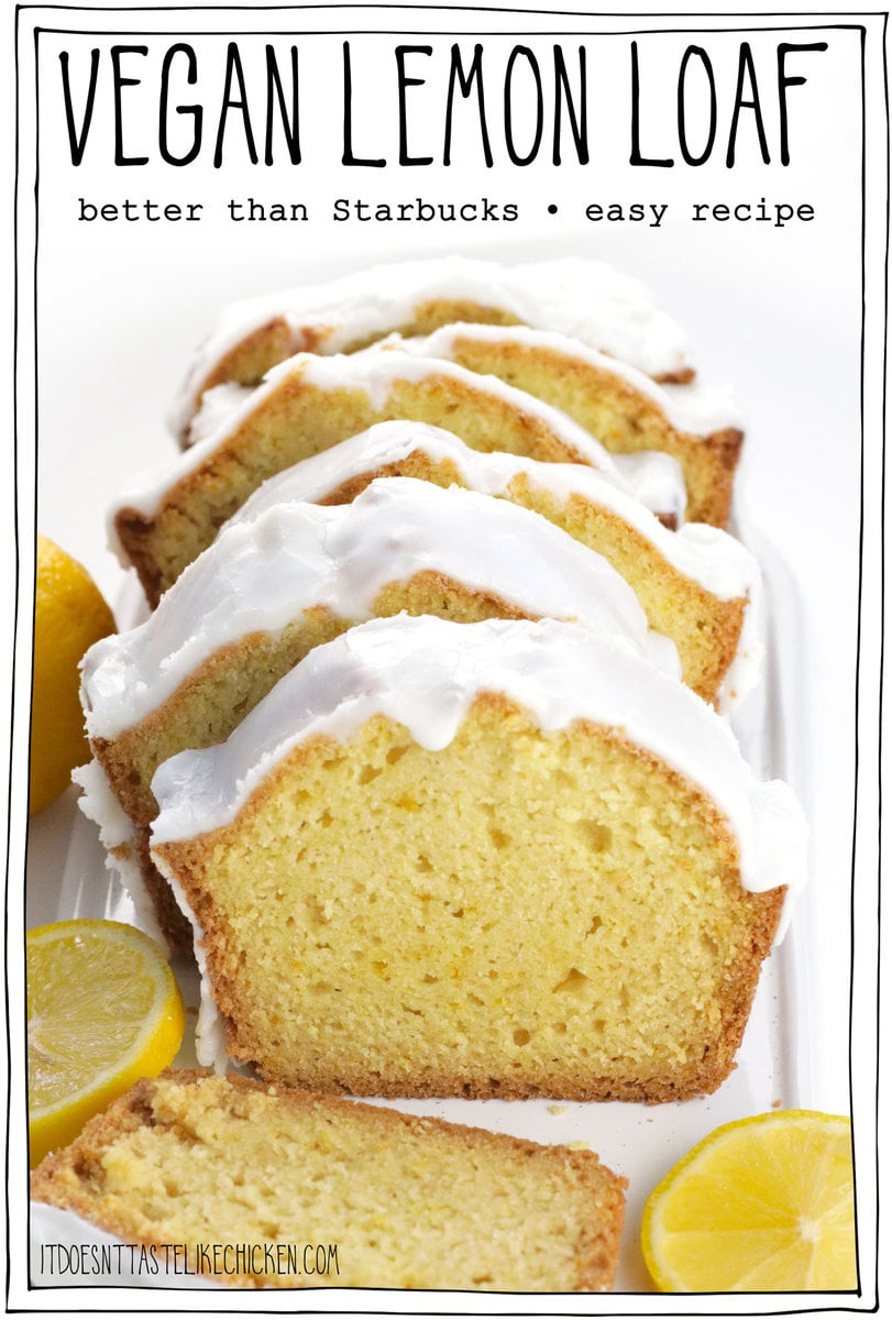 This Vegan Lemon Loaf is easy to make, deliciously buttery, bursting with lemon flavor, and drizzled in a sweet lemony glaze. Plus, it's so much better than the Starbucks version because it's completely egg and dairy-free, tastes fresher, and is way more affordable! With just 10 ingredients you likely already have in your pantry, you'll want to bookmark this recipe!