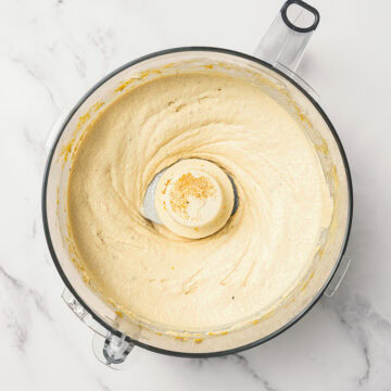 Creamy tofu mixture for million dollar dip in food processor.