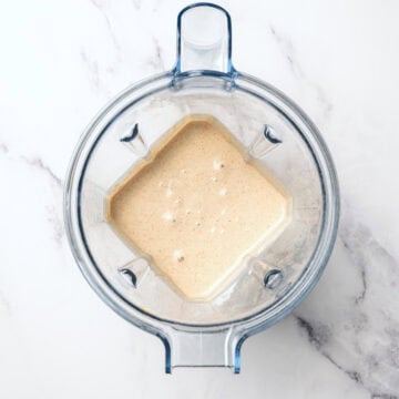 Protein pancake batter in blender.