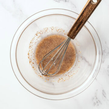 Whisk in bowl with flax egg.
