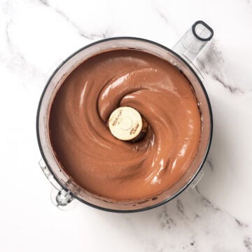 Silken tofu chocolate mousse in food processor.