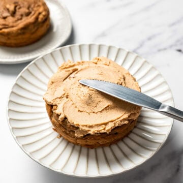 This easy dog birthday cake recipe is soft, simple and made with wholesome, dog-friendly ingredients like banana, oats and peanut butter!
